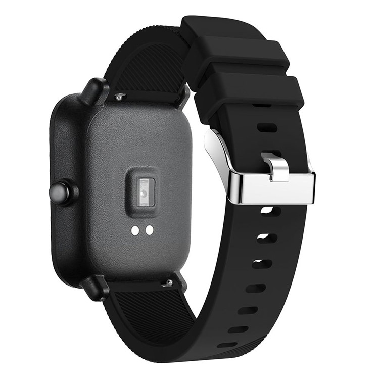 Sarja Textura Silicone Substituição Pulseira Pulseira Esportes Relógio Para Huami Amazfit GTS 20 Milímetros - Preto-2