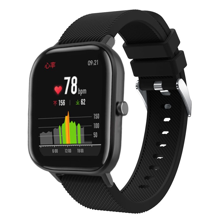 Sarja Textura Silicone Substituição Pulseira Pulseira Esportes Relógio Para Huami Amazfit GTS 20 Milímetros - Preto-3