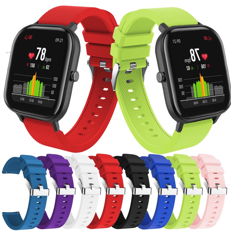 Sarja Textura Silicone Substituição Pulseira Pulseira Esportes Relógio Para Huami Amazfit GTS 20 Milímetros - Preto-7
