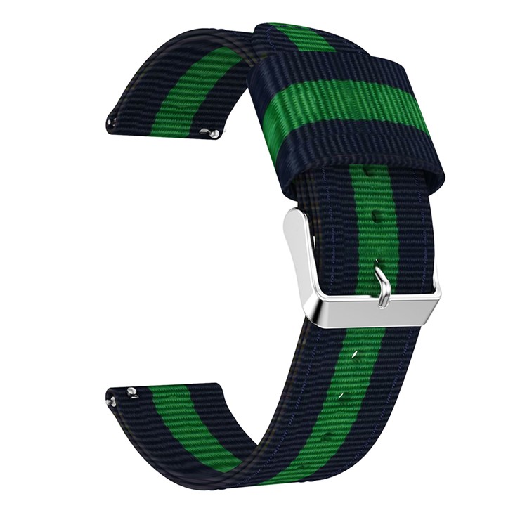 20MM Verticais Nylon Faixa De Relógio Lona Para GTS Amazfit - Azul Verde-1