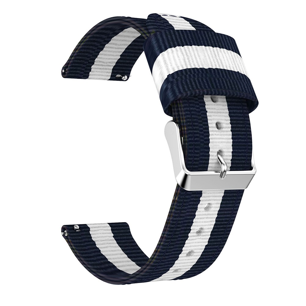 20MM Verticais Nylon Faixa De Relógio Lona Para GTS Amazfit - Branco Azulado-1