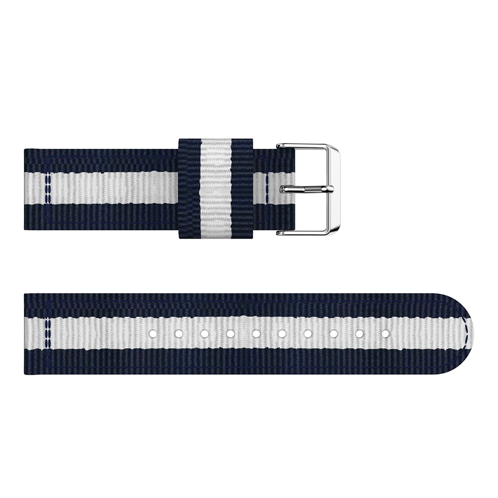 20MM Verticais Nylon Faixa De Relógio Lona Para GTS Amazfit - Branco Azulado-5
