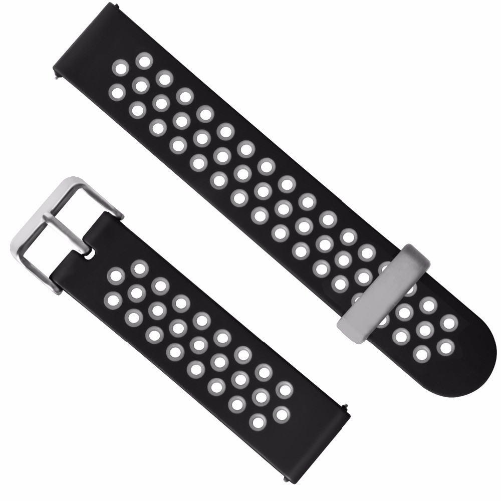 20mm Two-color Silicone Wrist Strap for Huami Amazfit GTS - Black / Grey-1