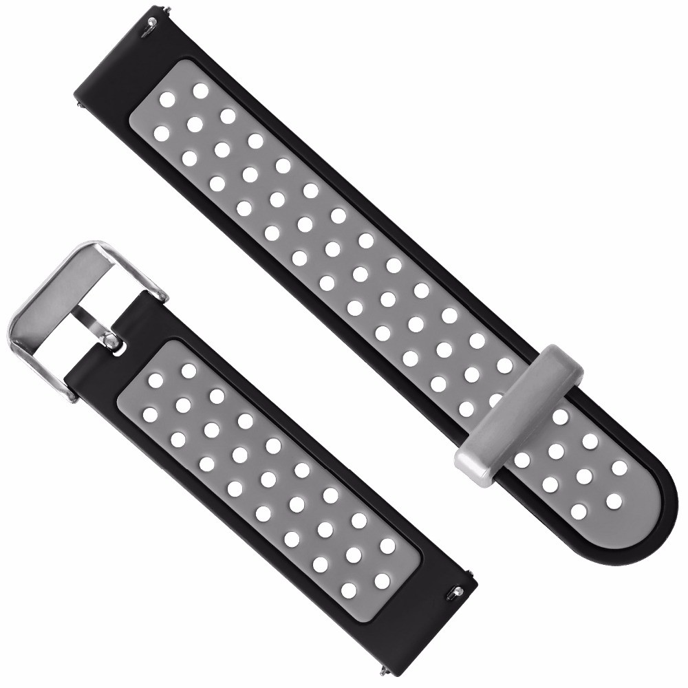 20mm Two-color Silicone Wrist Strap for Huami Amazfit GTS - Black / Grey-2