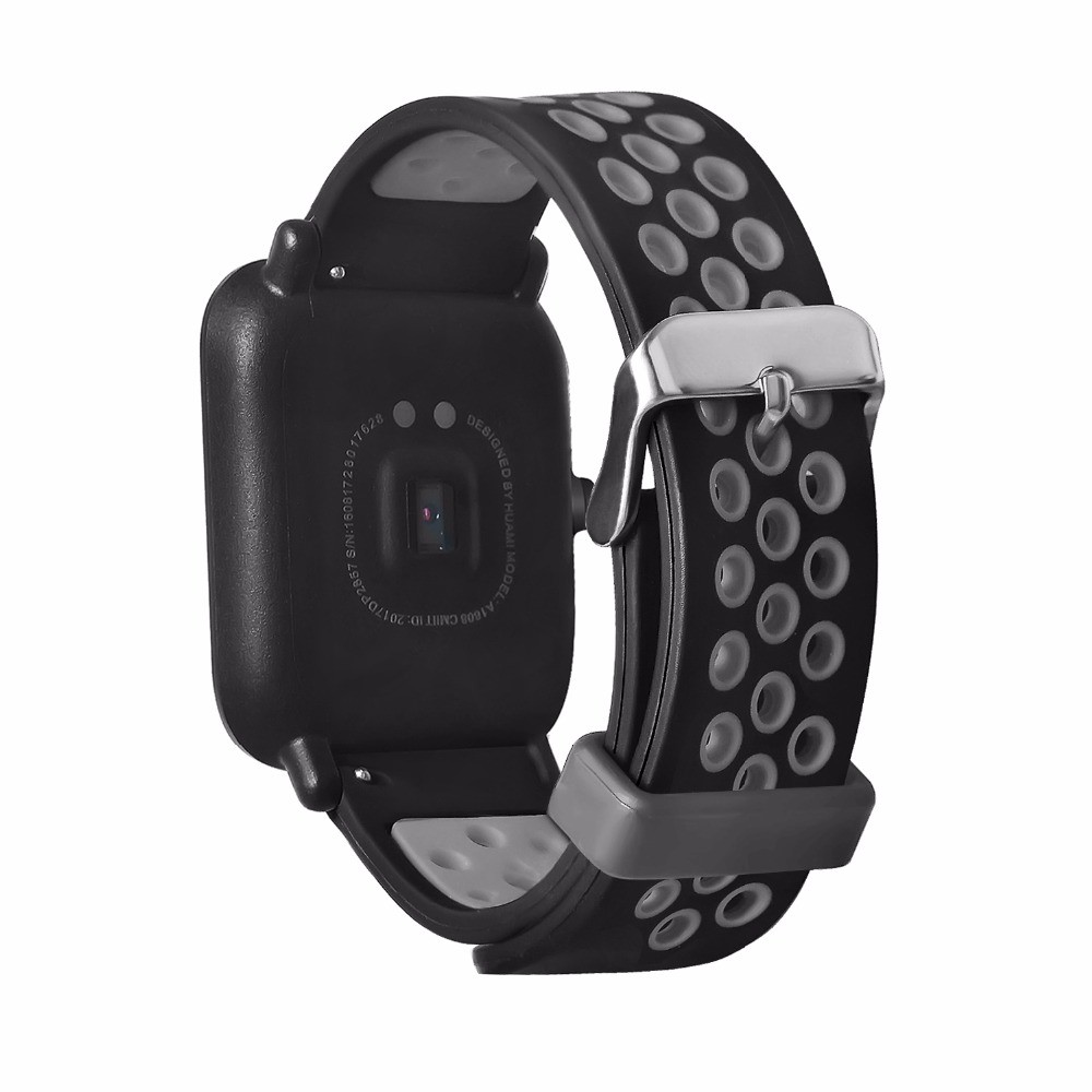 20mm Two-color Silicone Wrist Strap for Huami Amazfit GTS - Black / Grey-3