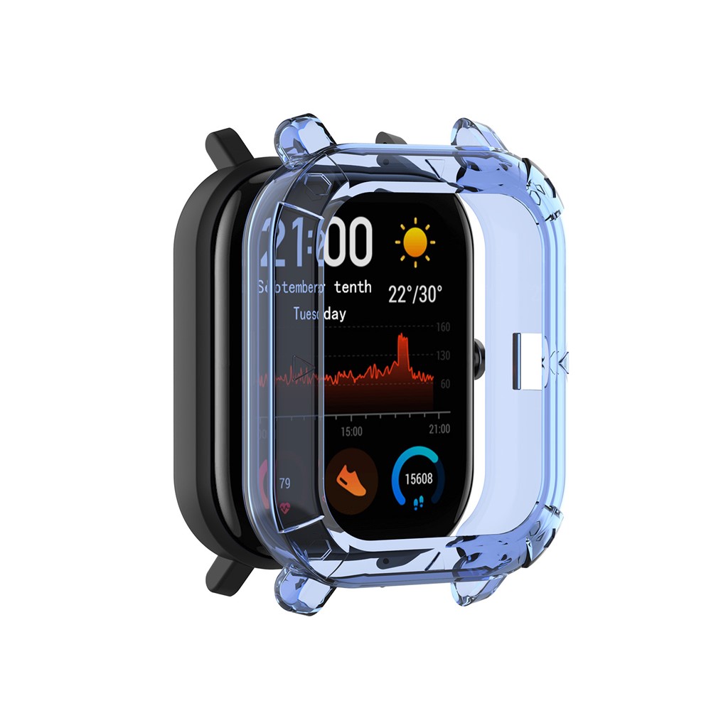 Soft Clear TPU Watch Protective Cover for Garmin Amazfit GTS Watch - Transparent Blue-1