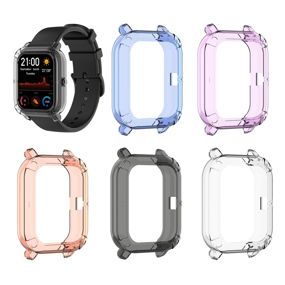 Soft Clear TPU Watch Protective Cover for Huami Amazfit GTS Watch - Transparent Blue-7