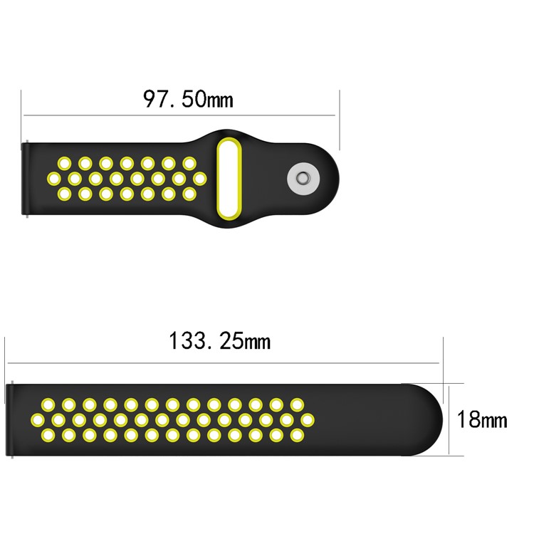 18mm Two-color Silicone Wrist Strap for Huawei Watch / TalkBand B5 - Black / Yellowgreen-4