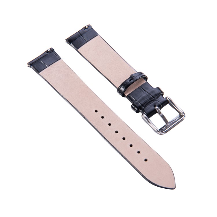 18mm Crocodile Skin Genuine Leather Watch Band for Huawei TalkBand B5 - Black-2