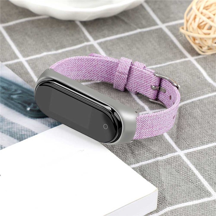 Pulseira Relógio Banda Lona Para Xiaomi Mi Banda 4/3 - Luz Roxa-2