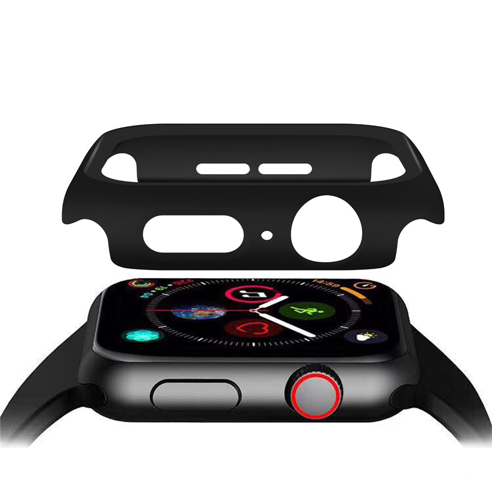 Rubberized PC + Tempered Glass Watch Case for Apple Watch SE/Series 6/5/4 44mm - Black-7