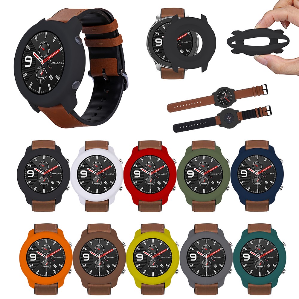 Silicone Smart Watch Soft Case Protective Shell for Huami Amazfit GTR 47mm - Black-7
