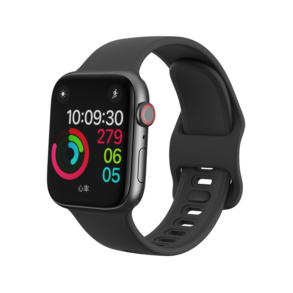 Silicone Smart Watch Band for Apple Watch Series 5/4 44mm / Series 3/2/1 42mm - Black-2