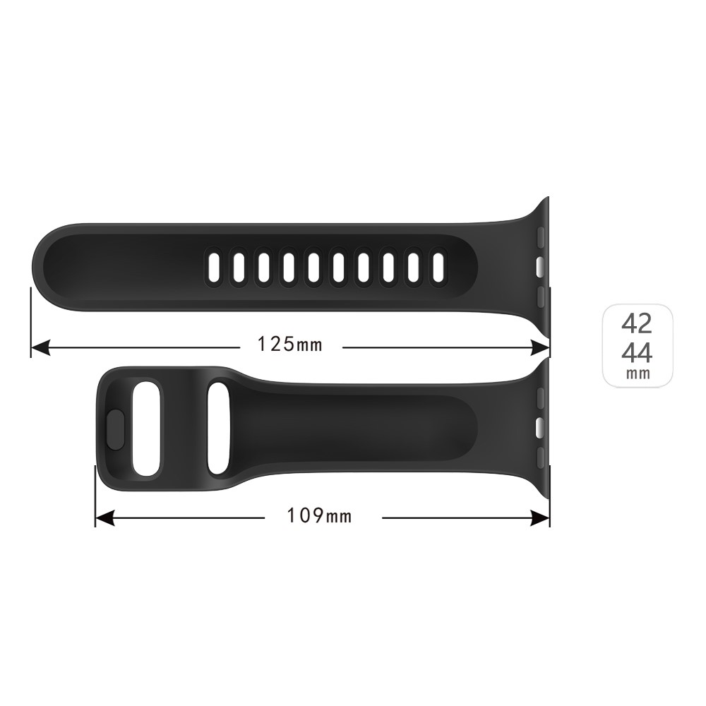 Silicone Smart Watch Band for Apple Watch Series 5/4 44mm / Series 3/2/1 42mm - Black-4