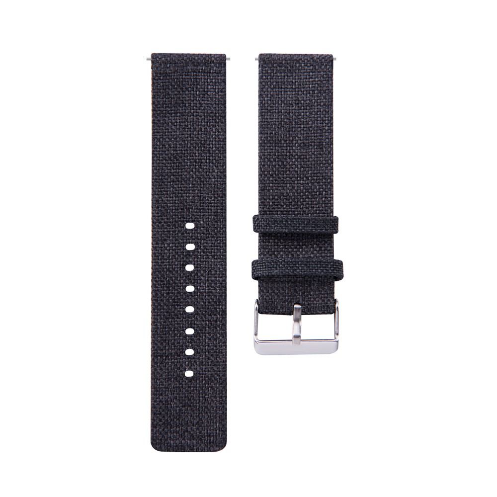 18mm Nylon Canvas Watch Band Strap with Metal Buckle for Fossil Gen 4 - Black-4