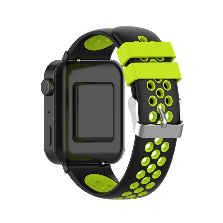 Dual Color Silicone Smart Watch Band for Xiaomi Mi Watch - Black/Green-2