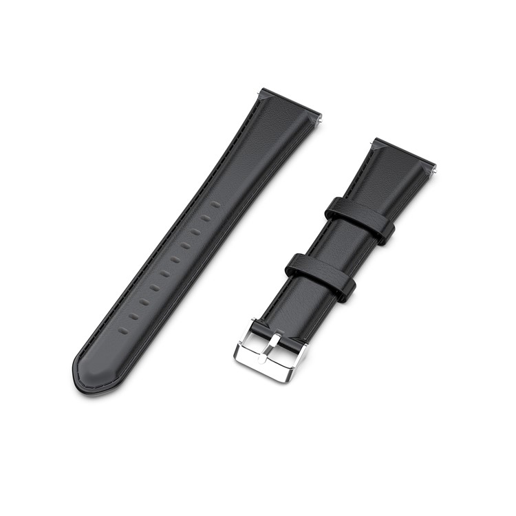 18mm Genuine Leather Watch Band Strap Replacement for Xiaomi Mi Smart Watch - Black-5