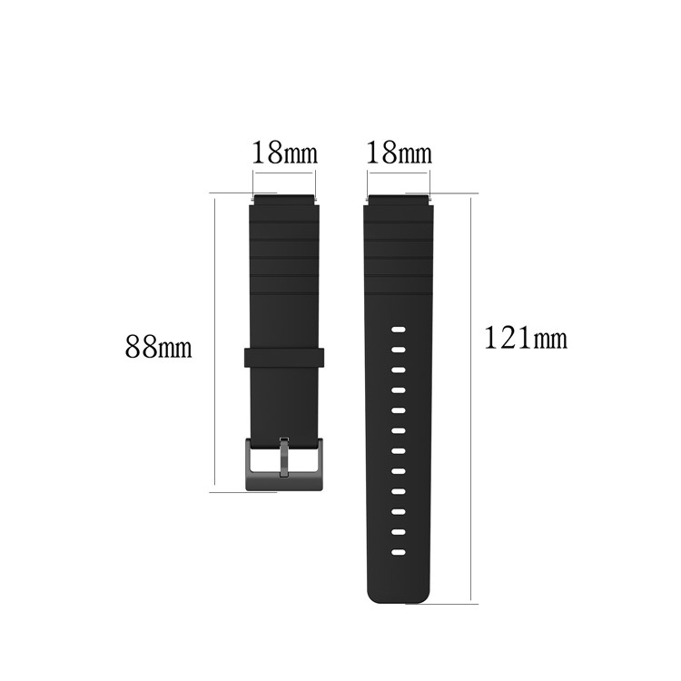 18mm Silicone Wrist Strap Replacement for Xiaomi Mi Smart Watch - Black-5