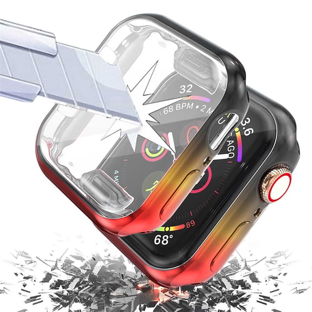 Colorful TPU Smart Watch Case for Apple Watch Series 5/4 44mm - Black/Yellow/Red-3