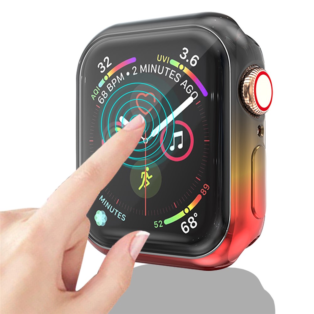 Colorful TPU Smart Watch Case for Apple Watch Series 5/4 44mm - Black/Yellow/Red-5