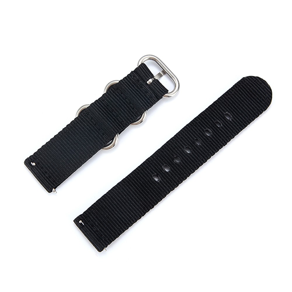 20mm for Male Nylon Watch Band for TicWatch C2 - Black-5