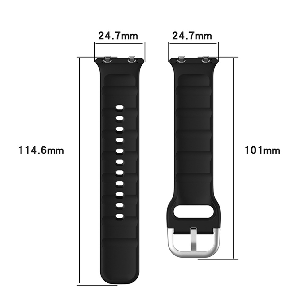 Adjustable Silicone Watch Strap Sports Watchband Replacement for Oppo Watch 2 42mm - Black-8
