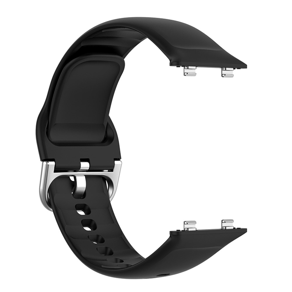 Solid Color Silicone Smart Watch Strap Adjustable Wrist Band for Oppo Watch 2 46mm - Black-2