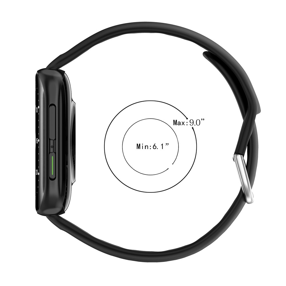 Solid Color Silicone Smart Watch Strap Adjustable Wrist Band for Oppo Watch 2 46mm - Black-9