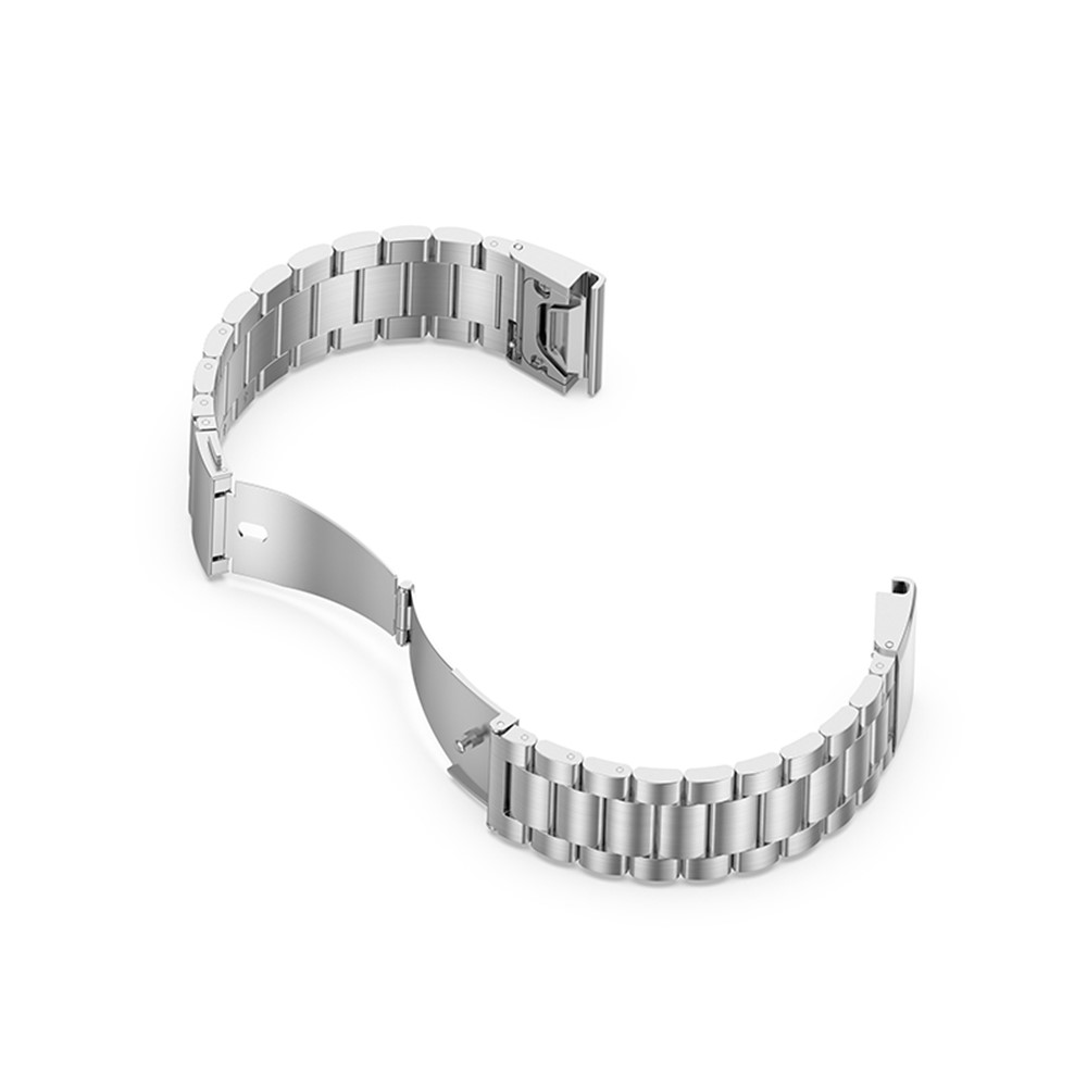 For Garmin Fenix 7/6/5/5 Plus/Forerunner935/Forerunner 945/Approach S60 22mm 304 Stainless Steel 3-Bead Watch Band Replacement Wrist Strap - Silver-6