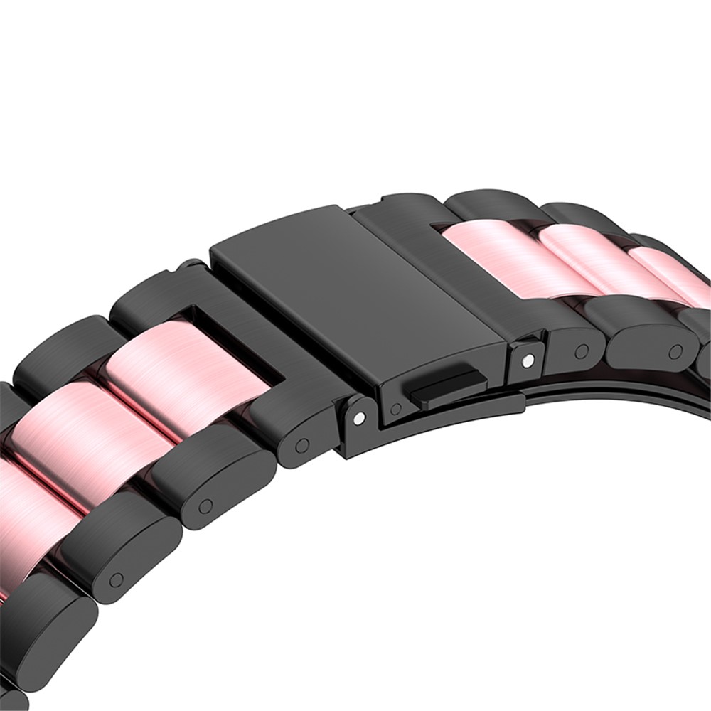 For Garmin Fenix 7X/Fenix 6X GPS Stainless Steel Smart Watch Band 26mm Folding Clasp Wrist Strap Replacement - Black/Pink/Black-5