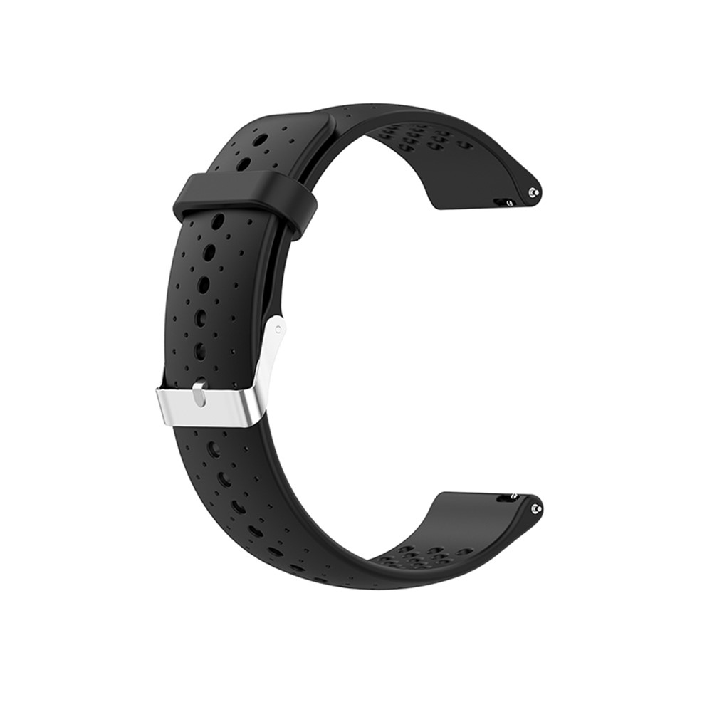 For Huawei Watch GT3 42mm/GT2 42mm/Watch 2 Soft Silicone Strap for Sports Watch 20mm Quick Release Wrist Band with Breathable Holes - Black-4