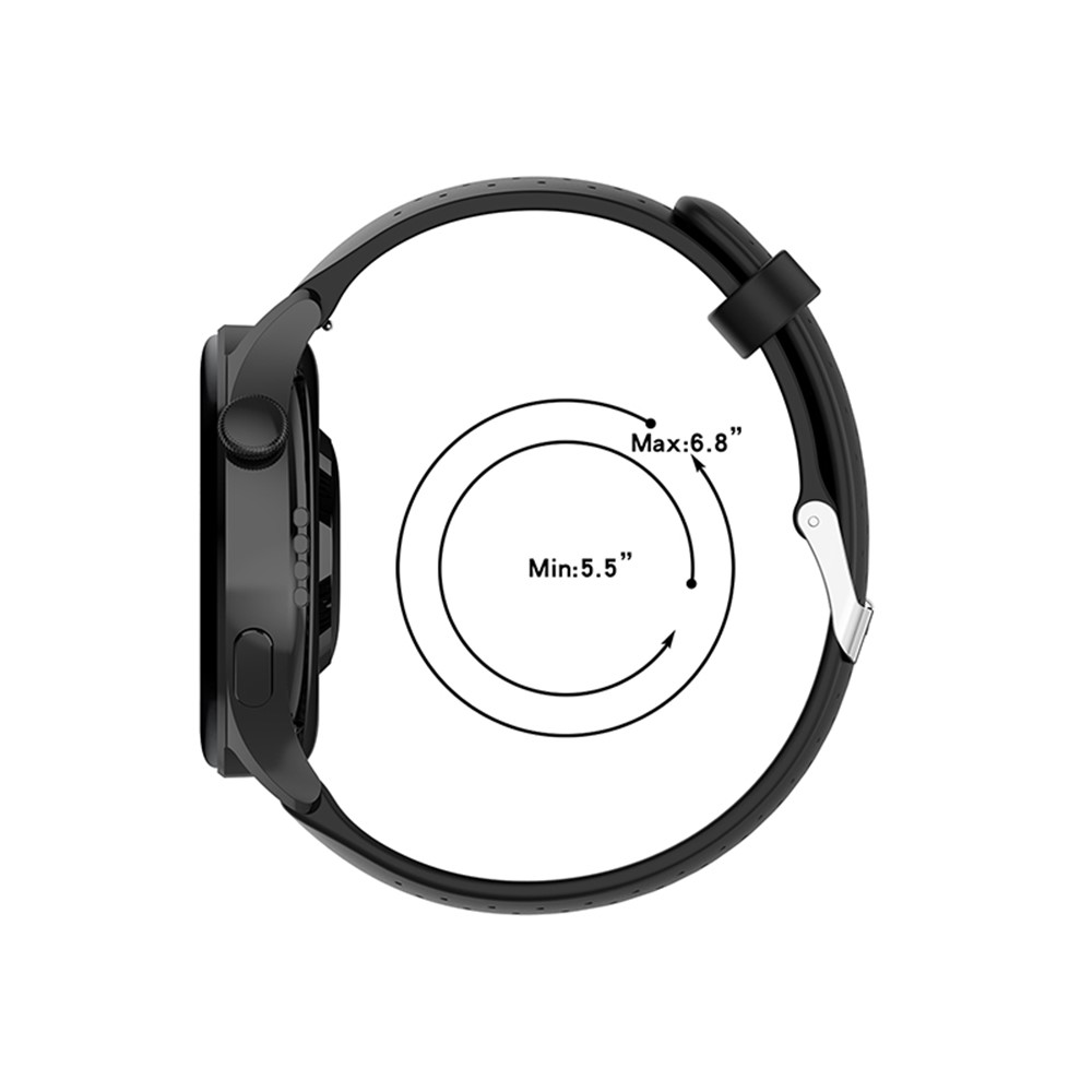 For Huawei Watch GT3 42mm/GT2 42mm/Watch 2 Soft Silicone Strap for Sports Watch 20mm Quick Release Wrist Band with Breathable Holes - Black-5