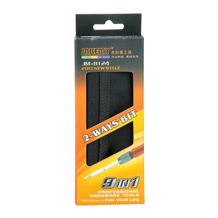 JAKEMY JM-8124 9 in 1 Screwdriver 2-way Bits Portable Repair Tool Kits-8