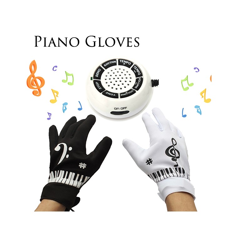 Novelty Electronic Piano Gloves with Musical Fingertips + Controller-1