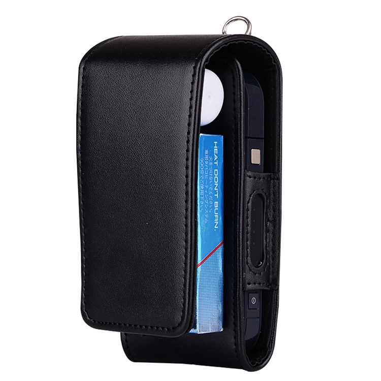 

Retro Style Vertical Flip Leather Case Pouch for iQOS Electronic Cigarette - Black