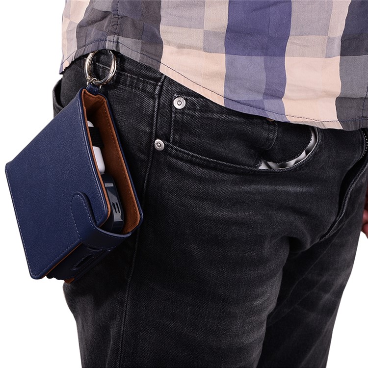 Portable Vintage Style Leather Wallet Holder Case for IQOS Electronic Cigarette - Blue-4