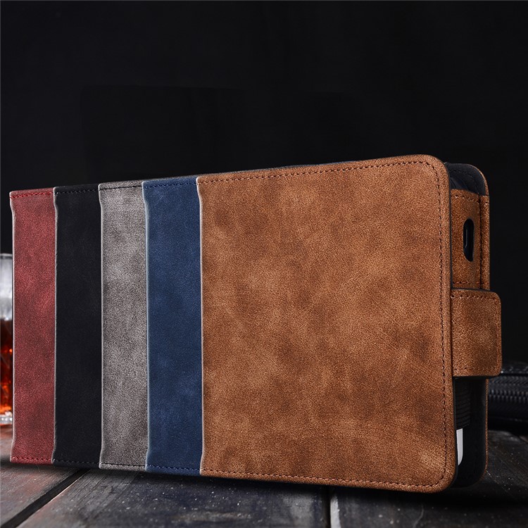 Vintage Style Leather Wallet Flip Cover Case for IQOS Electronic Cigarette - Black-5