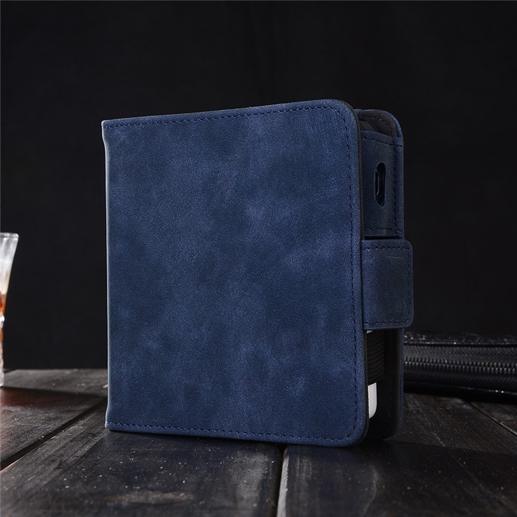 Vintage Style Leather Wallet Cover Holder Case for IQOS Electronic Cigarette - Blue-3