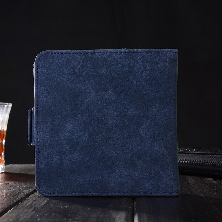 Vintage Style Leather Wallet Cover Holder Case for IQOS Electronic Cigarette - Blue-4