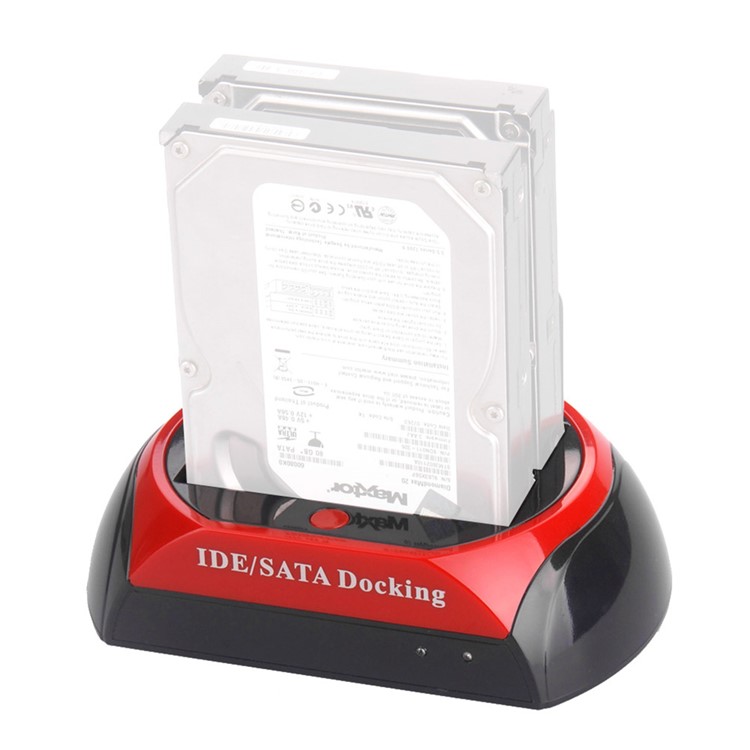 USB 2.0 to SATA IDE Dual Slots Hard Drive Docking Station for 2.5"/3.5" Inch IDE SATA (ZC826701) - EU Plug-1