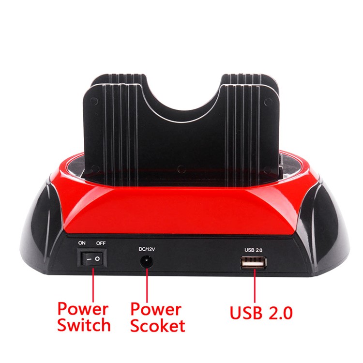 USB 2.0 to SATA IDE Dual Slots Hard Drive Docking Station for 2.5"/3.5" Inch IDE SATA (ZC826701) - EU Plug-5