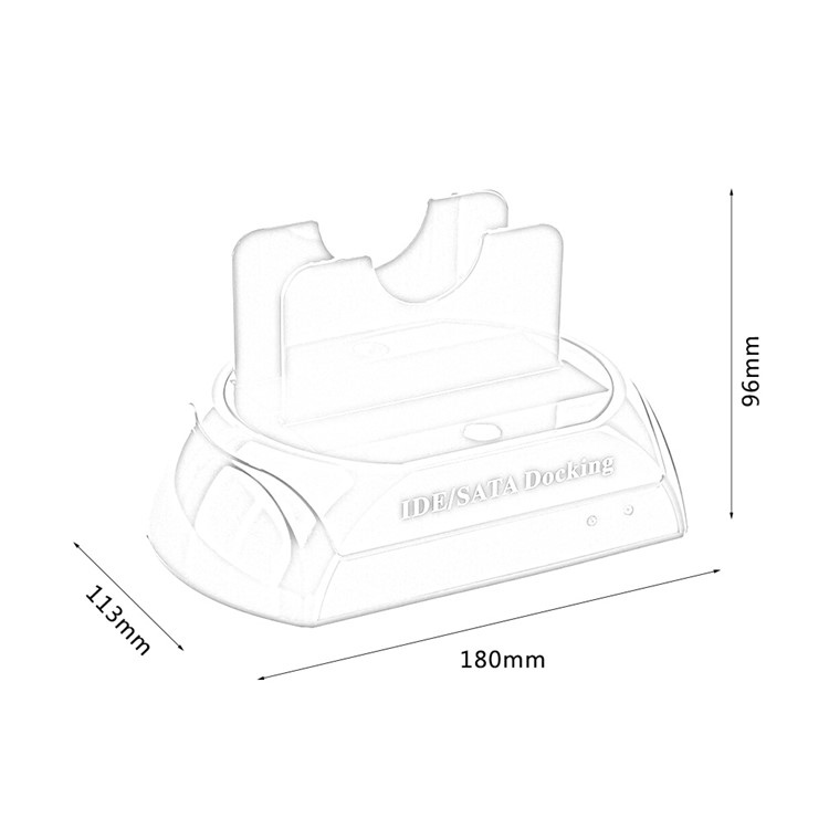 USB 2.0 to SATA IDE Dual Slots Hard Drive Docking Station for 2.5"/3.5" Inch IDE SATA (ZC826701) - EU Plug-17
