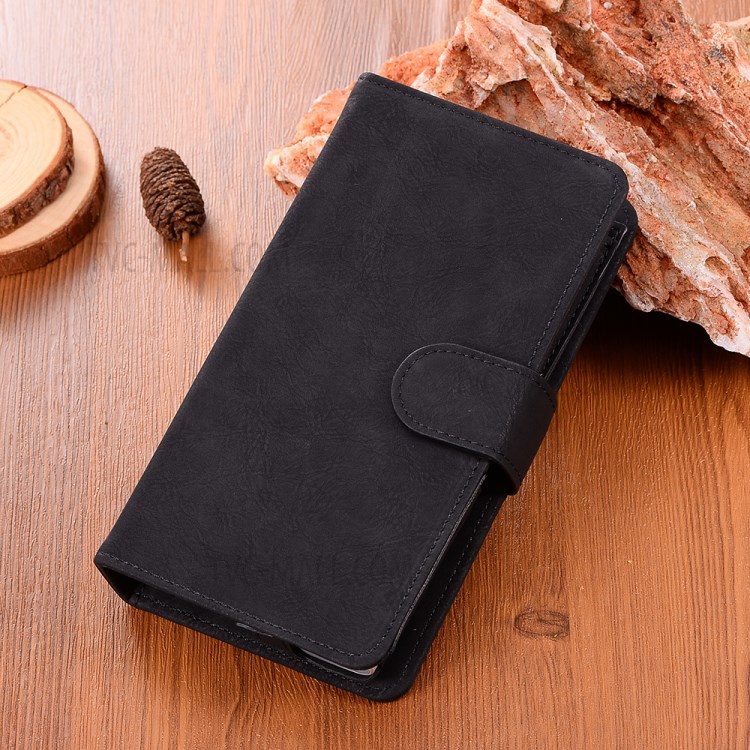 Vintage Flip Leather Wallet Protective Case for GLO Electronic Cigarette - Black-5