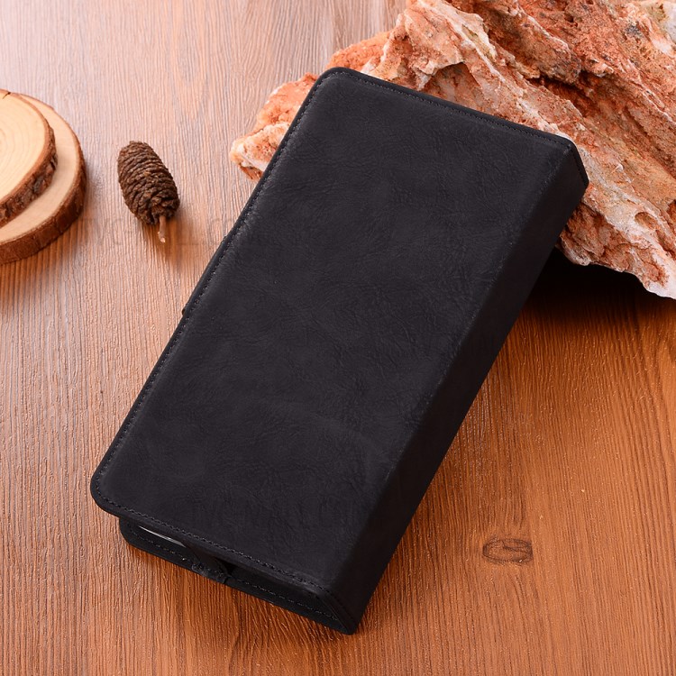 Vintage Flip Leather Wallet Protective Case for GLO Electronic Cigarette - Black-6