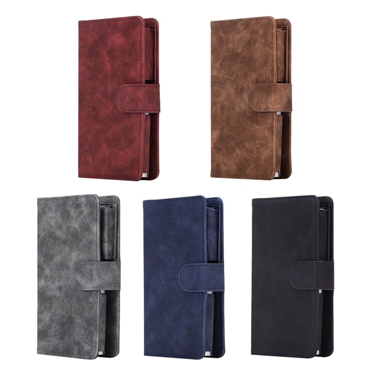 Vintage Flip Leather Wallet Protective Case for GLO Electronic Cigarette - Black-7