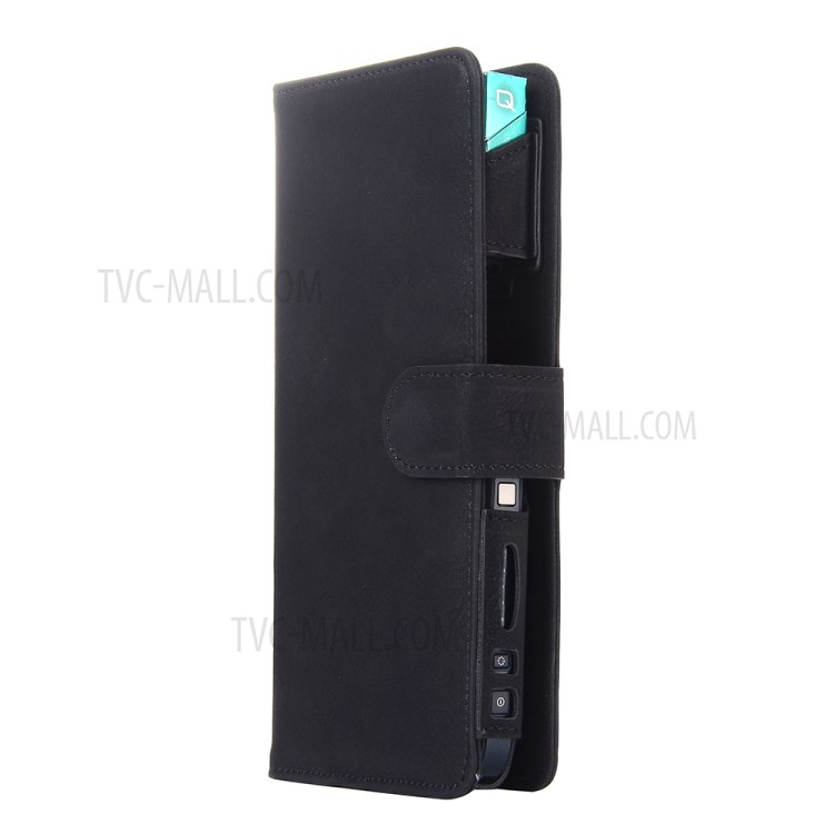 Premium Vintage Style E Cigarette Storage Leather Case for IQOS Electronic Cigarette - Black-1