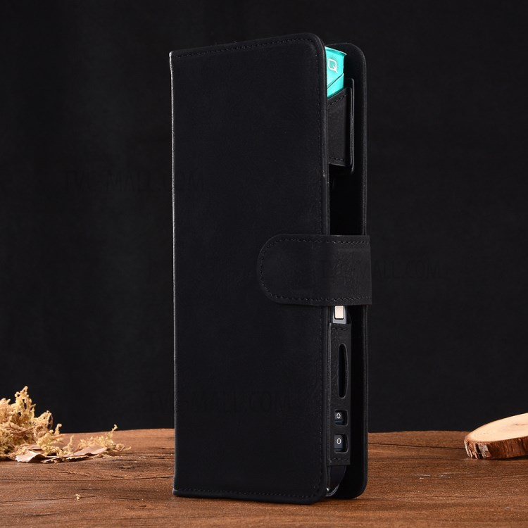 Premium Vintage Style E Cigarette Storage Leather Case for IQOS Electronic Cigarette - Black-4