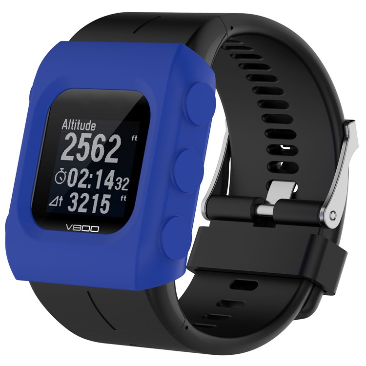 For Polar V800 GPS Sports Watch Soft Silicone Case Accessory - Dark Blue-2