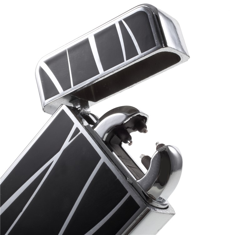 Streamline Pattern Electric Dual Arc Metal Lighter USB Rechargeable Lighter - Black-8