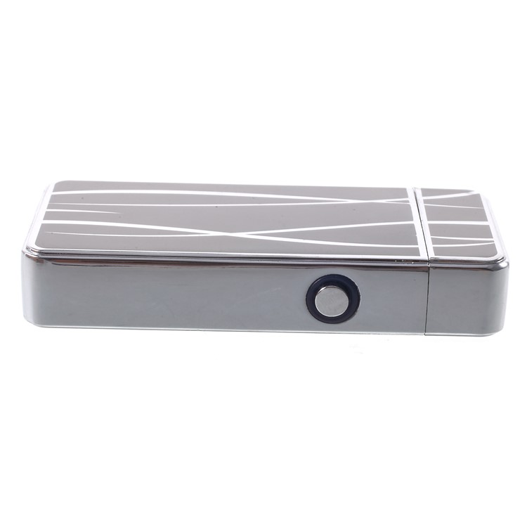 Streamline Pattern Electric Dual Arc Metal Lighter USB Rechargeable Lighter - Black-9